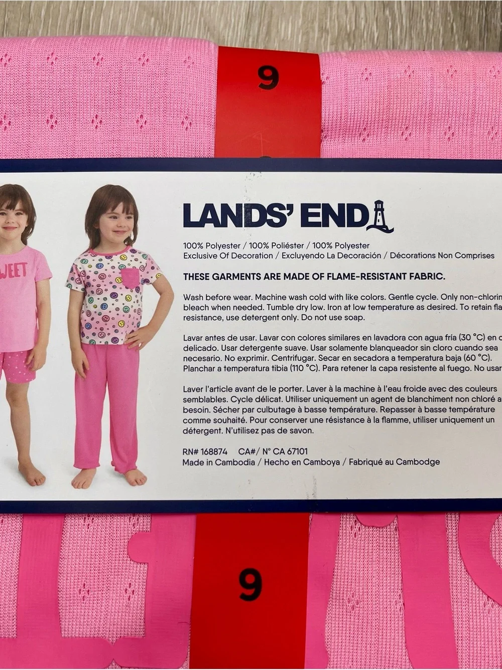 Lands’ End Kids’ 4-Piece Sleep Set (size 6 / pink)